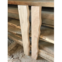 Deckbrett, Eiche mit gefräster Kante, 100x14cm breit, 2cm lang, 2 Stück 